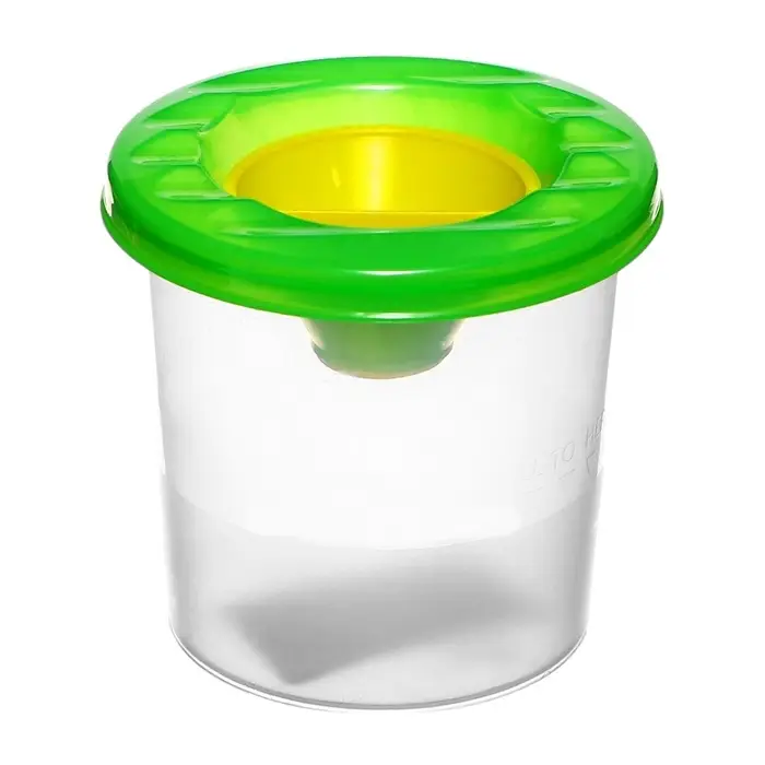 Стакан - непроливайка для рисования Calligrata, 210 мл, с заглушкой, зелёный