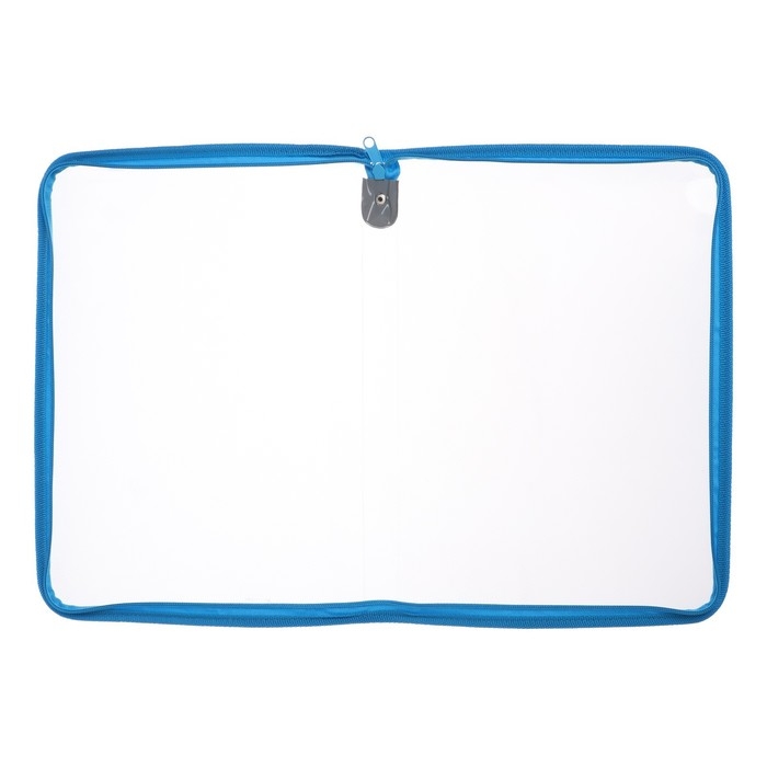 Папка пластиковая А4, 325 х 230 х 25 мм, молния вокруг, Calligrata Папка пластиковая А4, 325 х 230 х 25 мм, молния вокруг, Calligrata "Офис", ПМ-А4-01, 0.5 мм, прозрачная, голубая