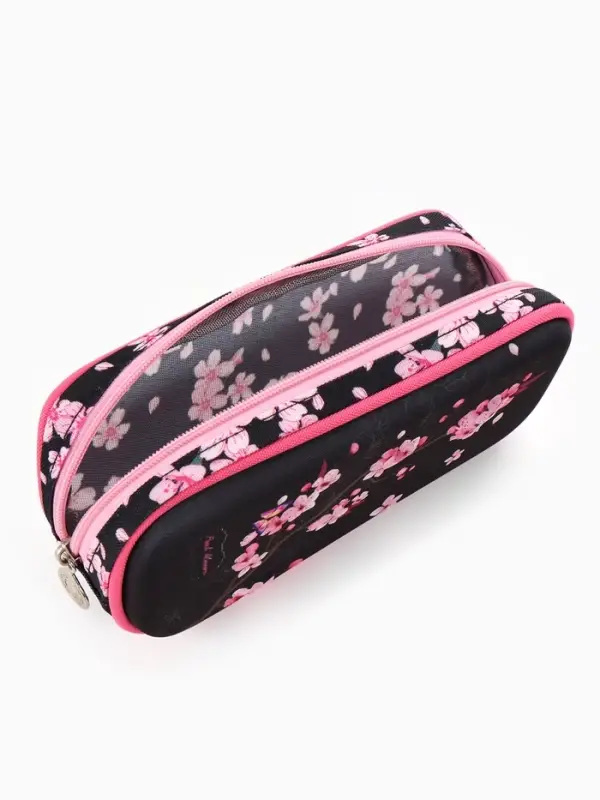 Рюкзак школьный для девочки, с эргономичной спинкой, с пеналом, 30&times;12&times;36 см, чёрный, розовый