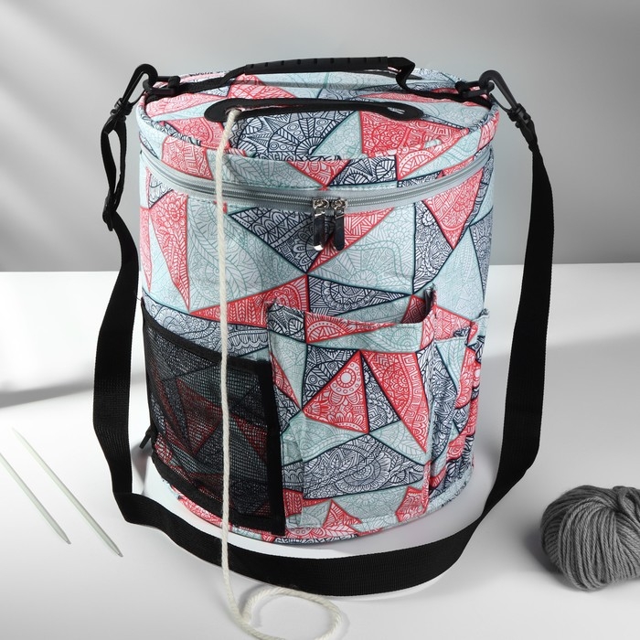 Сумка-футляр «Цветы», с ручками/карманами, d = 28 × 32 см, цвет разноцветный Сумка-футляр «Цветы», с ручками/карманами, d = 28 × 32 см, цвет разноцветный