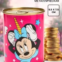Копилка металлическая, 9.5 см &times; 7.5 см &times; 7.5 см, Минни Маус