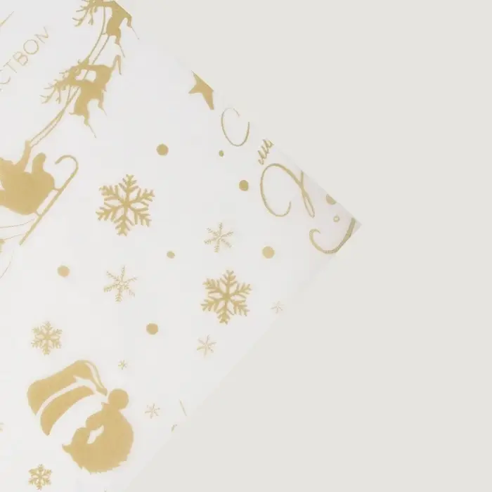 Бумага упаковочная новогодняя тишью, упаковка «С новым годом и рождеством!», 50×66 см