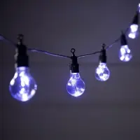 Гирлянда &laquo;Белт-лайт&raquo; 5 м с насадками &laquo;Роса&raquo;, IP44, УМС, тёмная нить, 50 LED, свечение белое, 3 В