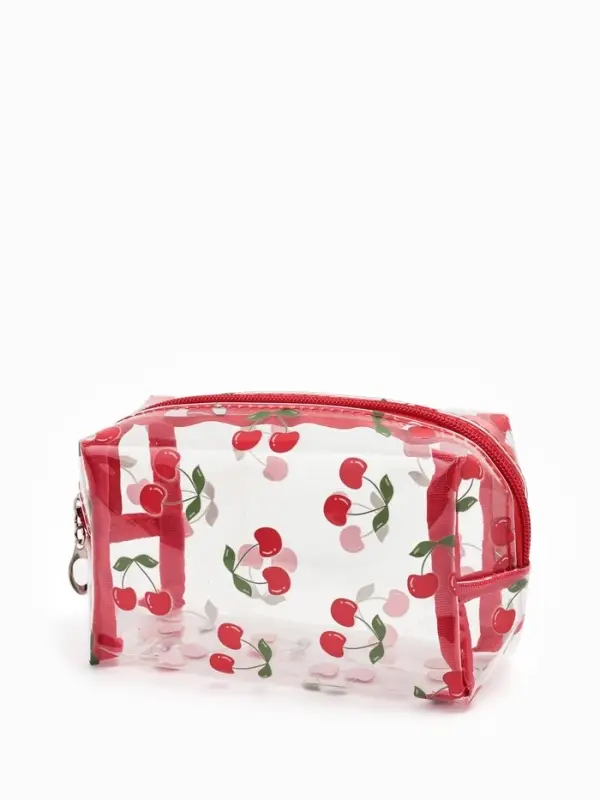 Косметичка ПВХ Вишня 15*6*8,5, отд на молнии, прозрачный