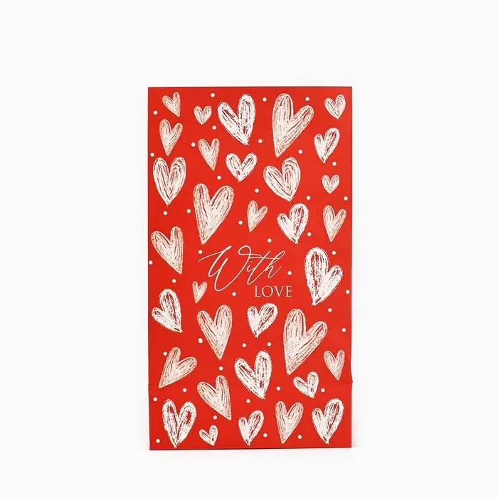Пакет подарочный без ручек With love,10×19.5×7 см Пакет подарочный без ручек With love,10×19.5×7 см