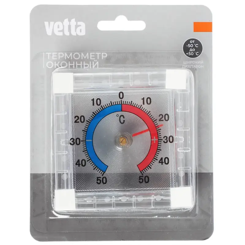 Термометр оконный Биметаллический тм VETTA, пластик