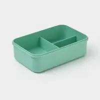 Ланч-бокс в школу TAKE IT EASY, 1 л, с приборами, 20&times;13&times;7 см, пшеничная солома, зелёный