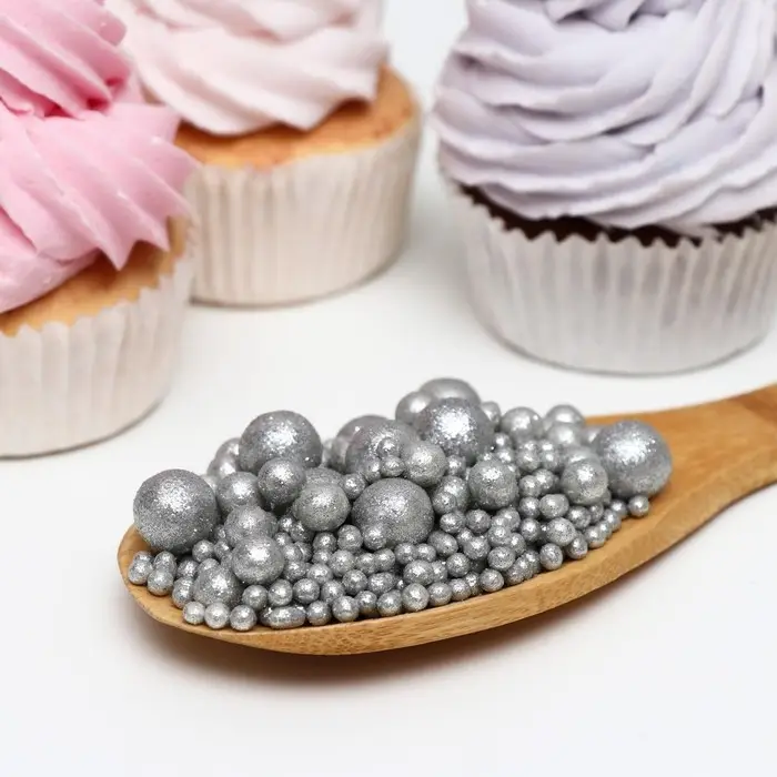 Посыпка кондитерская с мягким центром &laquo;Блеск&raquo; серебро, 1500 г