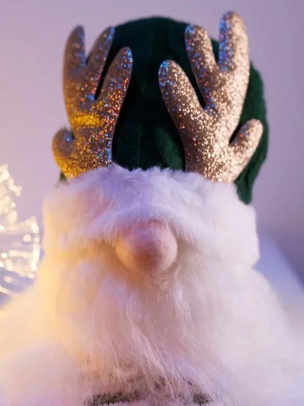 Фигура текстиль «Гном зеленая шапочка» 33 см, 1 LED, от батареек AG13×3, свечение тёплое белое