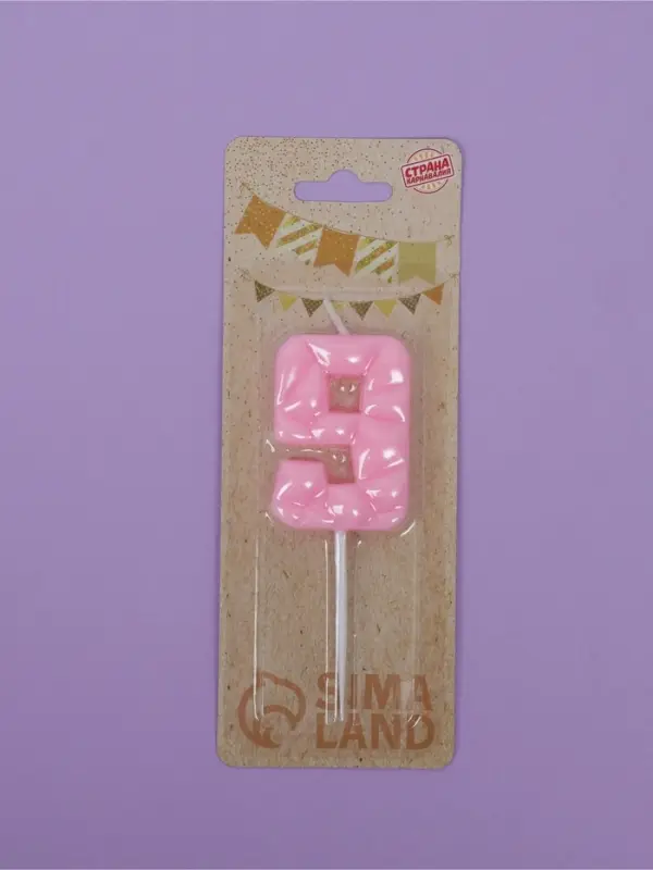 Свеча для торта &laquo;Цифра 9&raquo;, светло-розовая