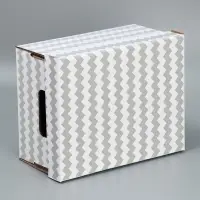 Коробка подарочная складная белая, упаковка, &laquo;Зигзаги&raquo;, 32 х 25 х 16 см