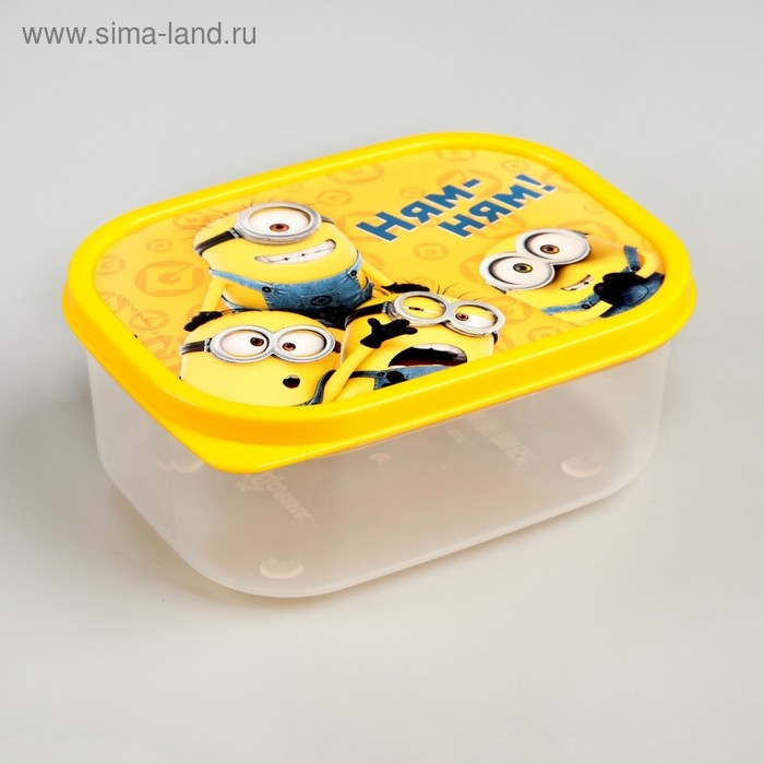Ланч-бокс прямоугольный, 500 мл,  Ланч-бокс прямоугольный, 500 мл, "Ням-ням!" Гадкий Я