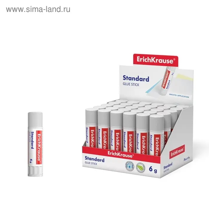 Клей-карандаш ErichKrause Standard, 6 г, быстрое склеивание Клей-карандаш ErichKrause Standard, 6 г, быстрое склеивание