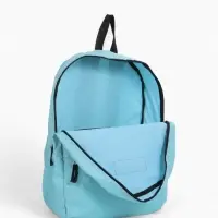 Рюкзак школьный на молнии, с карманом, однотонный, размер 30&times;12&times;40 см, голубой