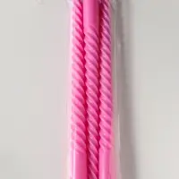 Набор свечей витых 25 см, 3 шт., 57 г, 5 ч, розовый