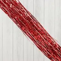 Дождик новогодний «Зимнее волшебство. Мерцание полос», b - 9 см, L - 150 см, красный
