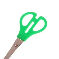 Ножницы 13 см (+-0.5 см) пластиковые ручки, МИКС, закругленные концы, лезвие с линейкой