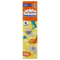 Краски акварельные Calligrata, 6 цветов, без кисти, картон