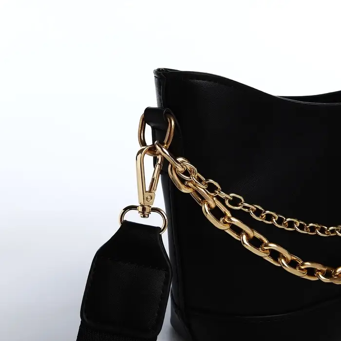 Сумка женская кросс-боди на молнии, 25&times;8&times;15 см, чёрная