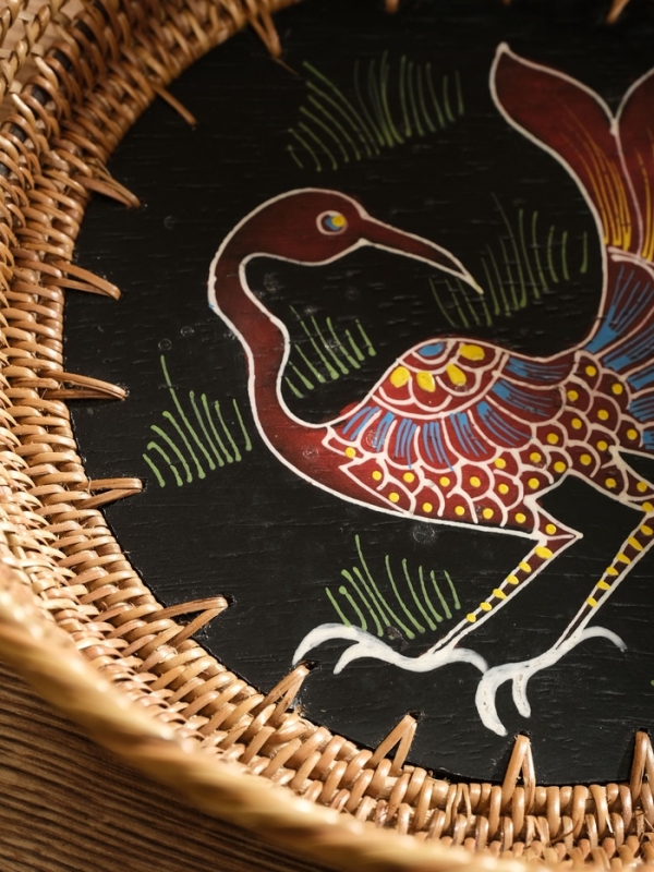 Корзинка плетеная ротанг "Павлин", 23х23х7 см, МИКС