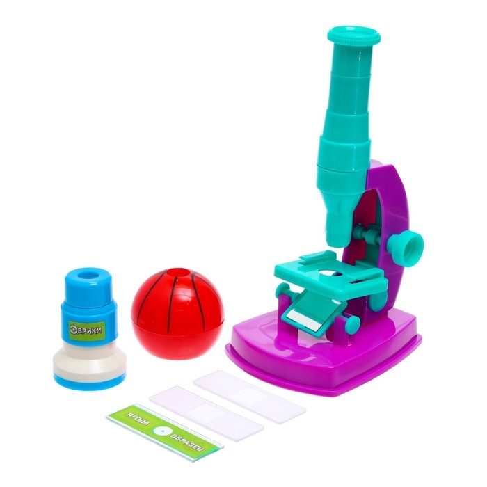 Набор биолога 6 предметов: микроскоп, 2 калейдоскопа, 2 пустых слайда, образец клеток Набор биолога 6 предметов: микроскоп, 2 калейдоскопа, 2 пустых слайда, образец клеток