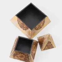 Шкатулка "Пиамидка" 21х21х31 см, МДФ, цв. золото