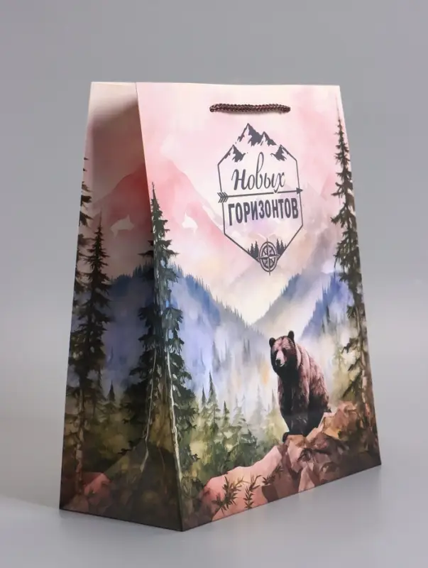 Пакет подарочный ламинированный &laquo;Северный характер&raquo;, 26&times;12&times;32 см