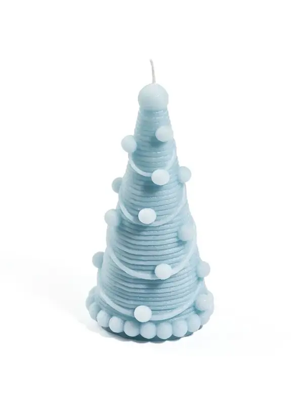 Свеча новогодняя &laquo;Ёлочка с шариками&raquo;, 145 г, 6&times;6&times;14 см, светло-зелёный