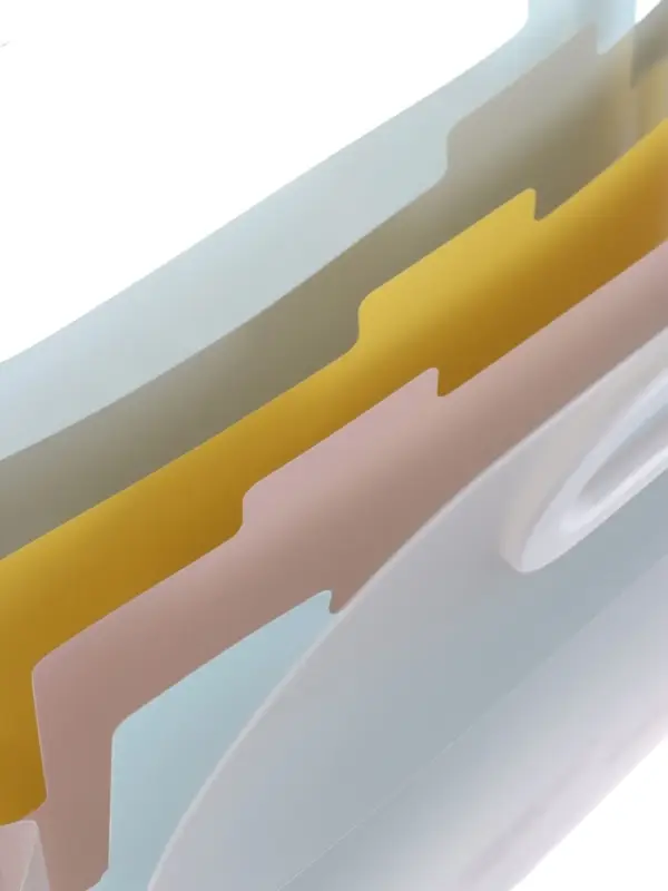 Папка А4 Eco, 6 отделений, 650 мкм, вертикальная, с ручкой, прозрачная, с рисунком