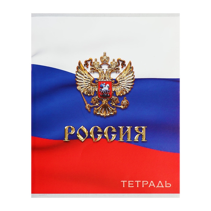 Комплект тетрадей из 4 штук, 96 листов в клетку Calligrata  Комплект тетрадей из 4 штук, 96 листов в клетку Calligrata "Россия", обложка мелованный картон, блок №2, белизна 75% (серые листы)