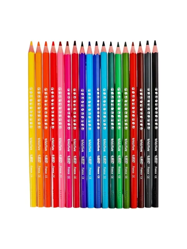 Цветные карандаши 18 цветов, детские, шестигранные, ударопрочные, BIC Kids Evolution