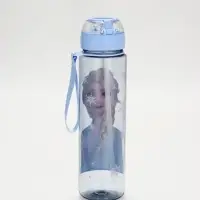 Бутылка пластиковая с трубочкой &laquo;Снежная принцесса&raquo;, 800 мл