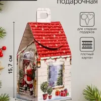 Подарочная новогодняя коробка &laquo;Домик Тёплая сказка&raquo;, для сладких подарков, 9.1&times;7&times;15.7 см