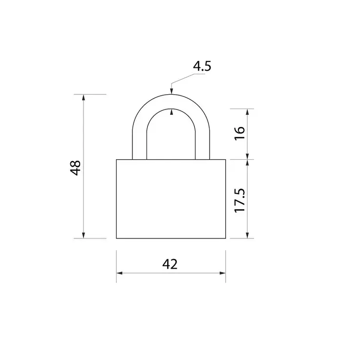Замок навесной, тип 1, 41&times;48 мм, 3 ключа