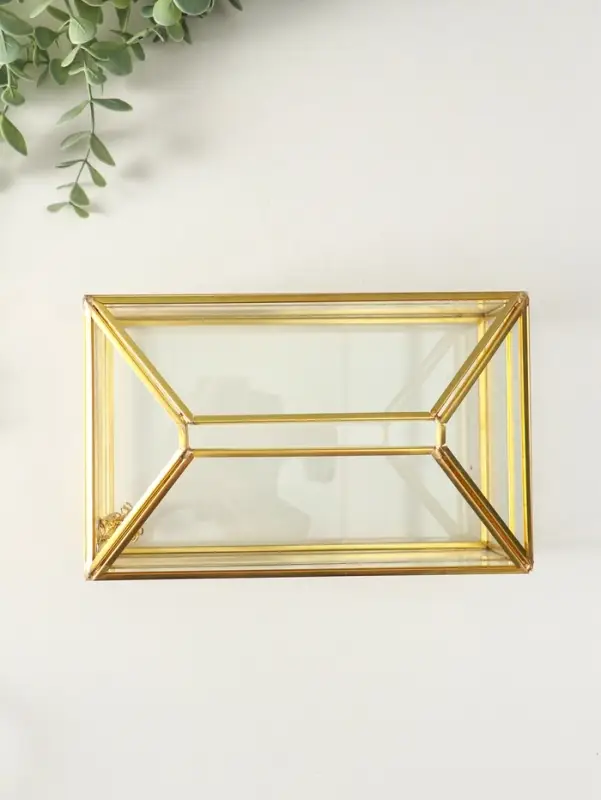Шкатулка - салфетница &laquo;Золотые грани&raquo;, стекло, 11.8&times;10.3&times;19.2 см