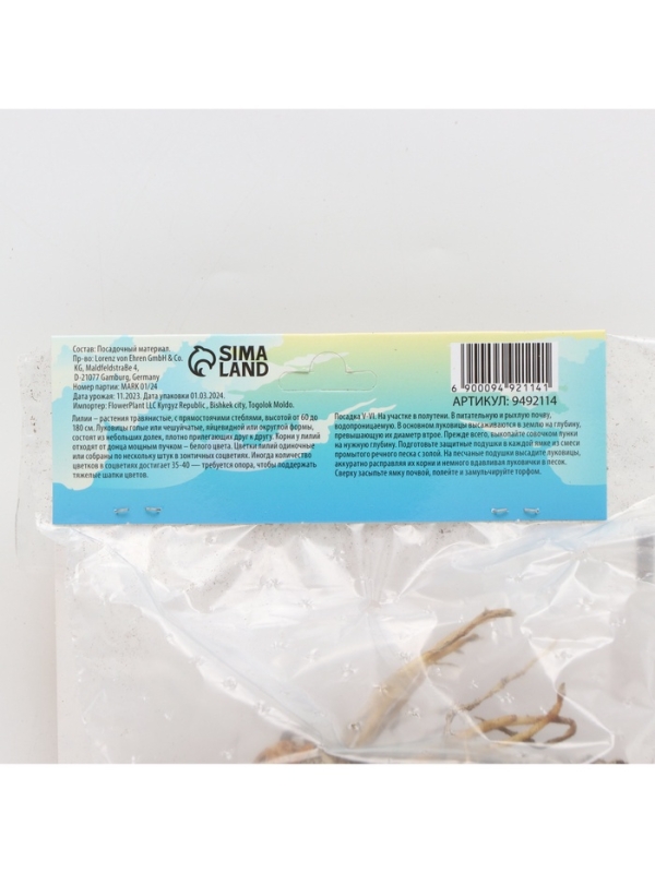 Лилия Махровая Scoubidou, луковица в пакете с перфорацией, р-р 12/14, 2 шт.