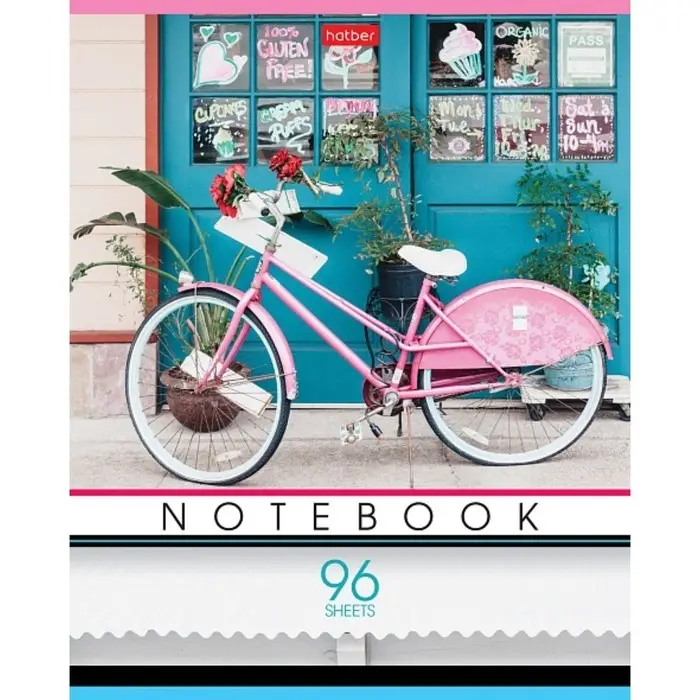 Тетрадь 96 листов в клетку "I like my bike", обложка мелованный картон, блок офсет 65 г/м2, 5В МИКС