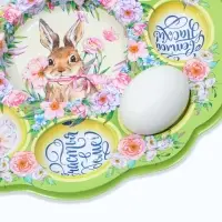 Пасхальная подставка на 8 яиц и кулич &laquo;Счастья в доме!&raquo; на пасху, 24&times;25 см
