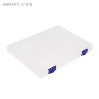 Папка для документов А4 Стамм, 230&times;305&times;23 мм, пластик, прозрачный корпус, синие защелки