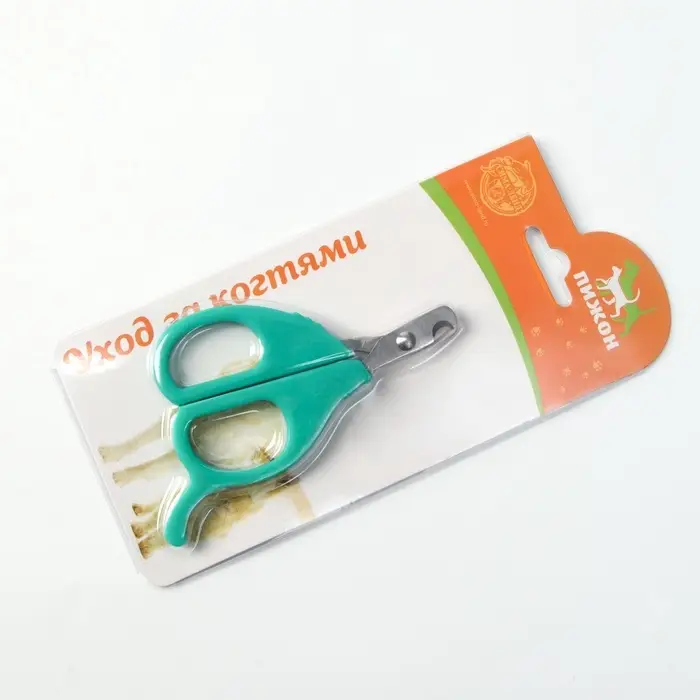 Ножницы-когтерезы малые, с упором для пальца, цвет МИКС