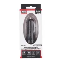 Автомобильное ЗУ AVS UC-322, 2 USB, 2.4 A, 12 Вт, черный (A07281S)