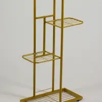 Подставка для цветов Greengo, 4 полки, 43&times;22&times;82 см, напольная, металл, цвет золотой