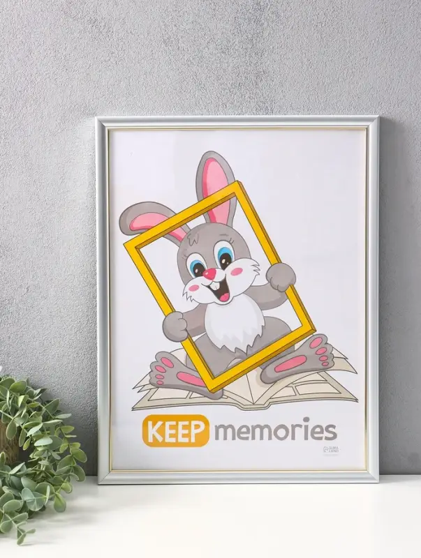 Фоторамка для фото 30&times;40 см Keep memories &laquo;Офисная&raquo;, пластик, серебро, (пластиковый экран)