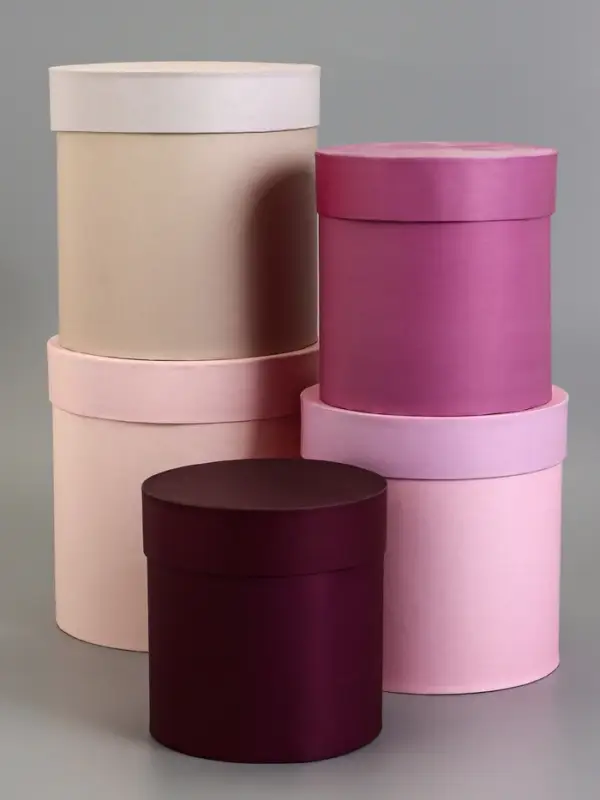 Набор круглых коробок 5 в 1 Набор круглых коробок 5 в 1" Лаванда", 20 х 20 - 15 х 15