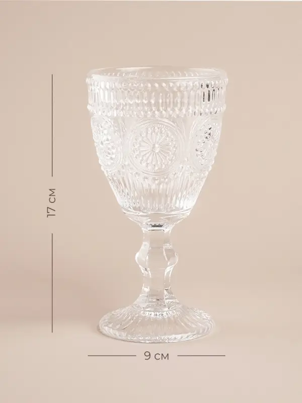 Бокалы для вина SL Home &laquo;Ларго&raquo;, 300 мл, 9&times;17 см, набор 6 шт., стекло, прозрачные