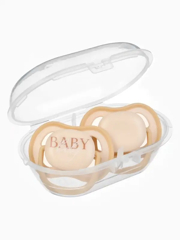 Соска-пустышка 2 шт. в контейнере, силикон, от 6 мес, бежевый, Mum&Baby