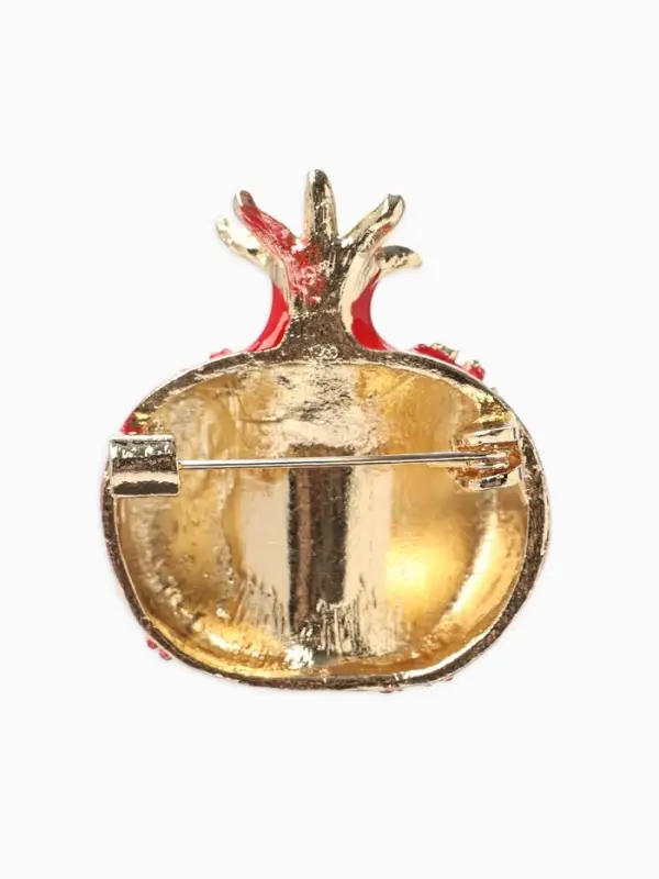 Брошь &laquo;Гранат&raquo; в разрезе, зерна, цвет крано-белый в золоте
