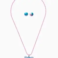 Набор детских украшений &laquo;Выбражулька. Стрекоза&raquo;, 2 предмета: кулон, пусеты, голубой