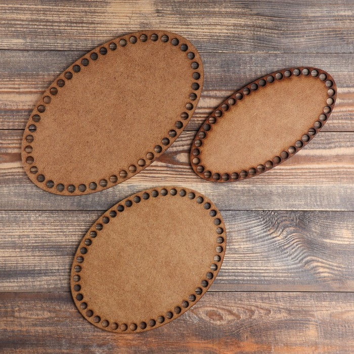 Набор заготовок для вязания Набор заготовок для вязания "Овал" (3 в 1), донышко лхдф белый, 25×15, 20×15, 20×10 см