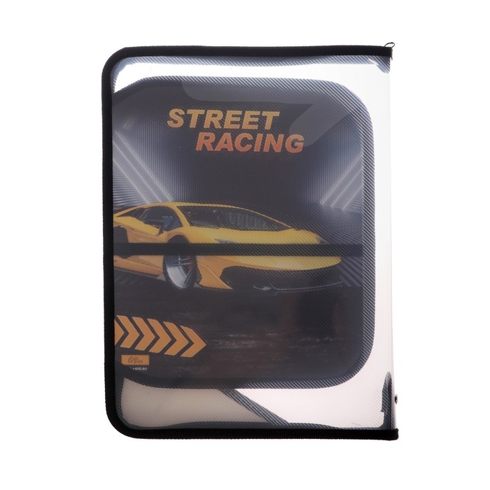 Папка для труда А4, 325 х 230 х 25 мм, молния вокруг, откидная планка, пластиковая, ПТР-1, Calligrata  Папка для труда А4, 325 х 230 х 25 мм, молния вокруг, откидная планка, пластиковая, ПТР-1, Calligrata "Тачка"